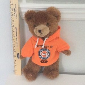 Dave and Busters Plush Bear with Hoodie NWOT